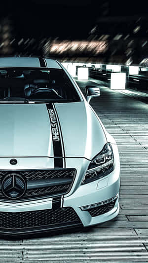White Sporty Mercedes Classic Iphone Wallpaper
