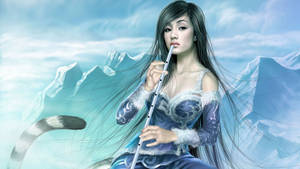 White Tiger Fantasy Girl Wallpaper