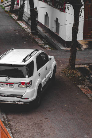 White Toyota Car Iphone Wallpaper