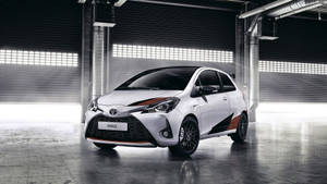 White Toyota Yaris Wallpaper