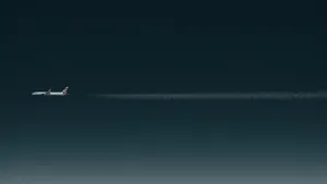 White Trail Of An Airplane 4k Wallpaper