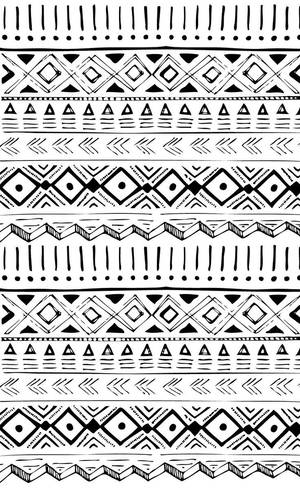 White Tribal Pattern Wallpaper