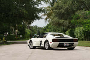 White Vintage Ferrari Wallpaper