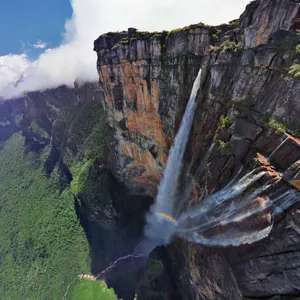 Wide Lens Shot Of Angel Falls Wallpaper