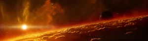 Widescreen Blazing Sun On Space Wallpaper