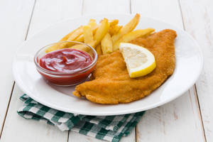 Wiener Schnitzel With Fries Wallpaper