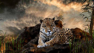 Wild Leopard On Rock Hd Wallpaper