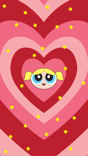 Wildflower Heart Powerpuff Bubbles Wallpaper
