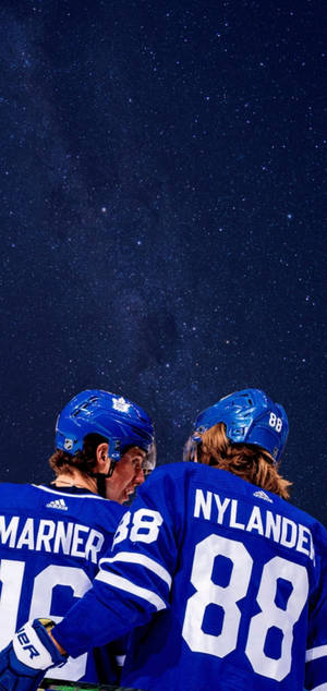 William Nylander With Mitch Marner Illustration Wallpaper