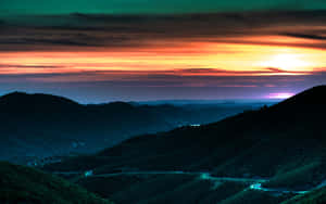 Winding Road Mountains Sunset Hills Wallpaper