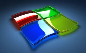 Windows 7 Logo On A Dark Background Wallpaper