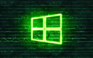 Windows Logo Neon Green Aesthetic Wallpaper