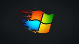 Windows Logo On A Black Background Wallpaper