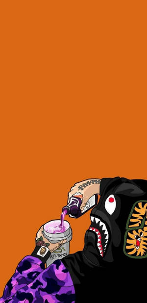 Wine And Bape Cartoon Wallpaper