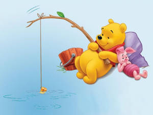 Winnie The Pooh And Piglet Befriends: A Fishing Adventure Wallpaper