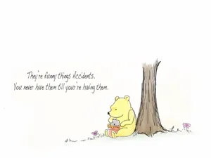 Winnie The Pooh Quote On Accidents Wallpaper