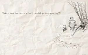 Winnie The Pooh Quotes No Hurry Wallpaper
