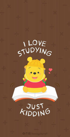 Winnie The Pooh Studying Wallpaper