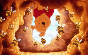 Winnie The Pooh With Bees Wallpaper