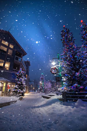 Winter Christmas Snow Falling Desktop Wallpaper