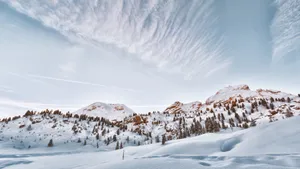 Winter Mountain Sunrise_4 K_ U H D Wallpaper