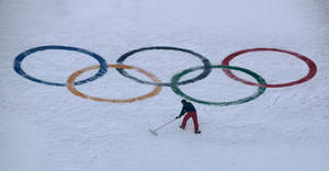 Winter Olympics Logo In The Ground Wallpaper