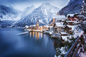 Winter Season Calm Waters Wallpaper