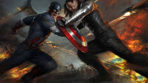 Winter Soldier Vs Captain America Laptop Wallpaper