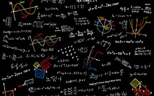 Wisdom In Mathematics - Complex Equations On Black Background Wallpaper