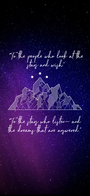 Wish On Stars Acotar Quote Purple Wallpaper