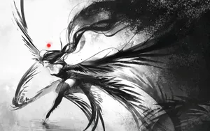 Wispy Black Angel Wings Wallpaper