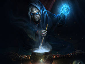 Witch Cooking Pot Wallpaper