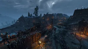 Witcher 4k Mountain Village Wallpaper