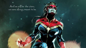 “with Great Power Comes Great Responsibility.” -captain Marvel Wallpaper