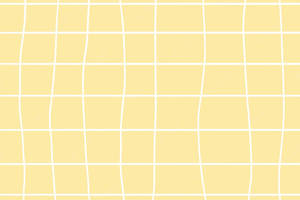 Wobbly Pastel Yellow And White Grid Aesthetic Wallpaper