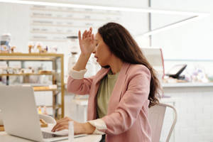 Woman About To Sneeze Wallpaper
