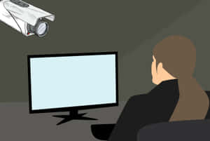 Woman Examining A Bullet Security Camera Vector Art Wallpaper