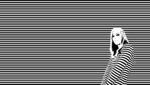 Woman In Black And White Stripes Wallpaper