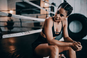 Woman On A Wrestling Ring Wallpaper