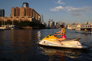 Woman On Jet Ski Wallpaper