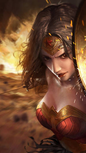 Wonder Woman Blazing Fire Wallpaper