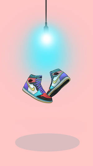 Wonderful Cartoon Nike Jordan 1 Wallpaper