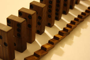 Wooden Domino Tiles Wallpaper