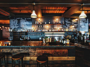 Wooden Style Vintage Bar Wallpaper