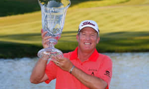 Woody Austin Smiling In Victory Wallpaper