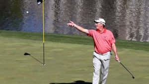 Woody Austin Throwing A Golf Ball Wallpaper