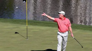 Woody Austin Throwing A Golf Ball Wallpaper