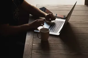 Work Guy Typing Wallpaper
