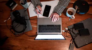 Work Table With Gadgets Wallpaper
