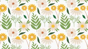 Working From Home With Floral Computer Wallpaper